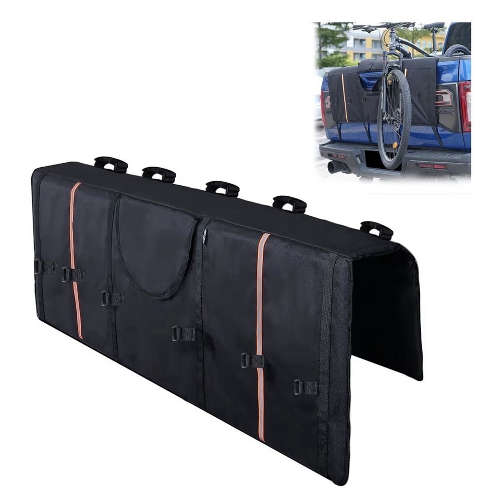Amooca Tailgate Waterproof Pad For 5 Mountain Bikes And Tool Pockets 52" Wide